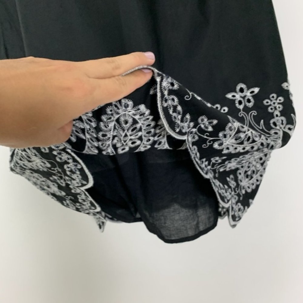 NYC Embroidered Short Sleeve OTS Dress Black #2561 - Picture 5 of 8